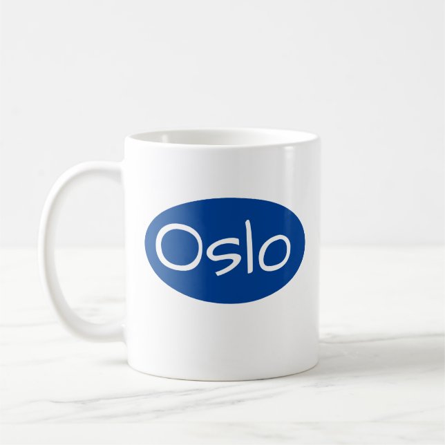 Caneca De Café Noruega Oslo Unique Font Mug (Esquerda)
