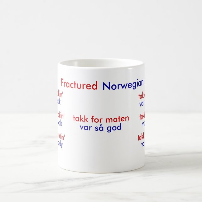 Caneca de café norueguesa fraturada (Centro)