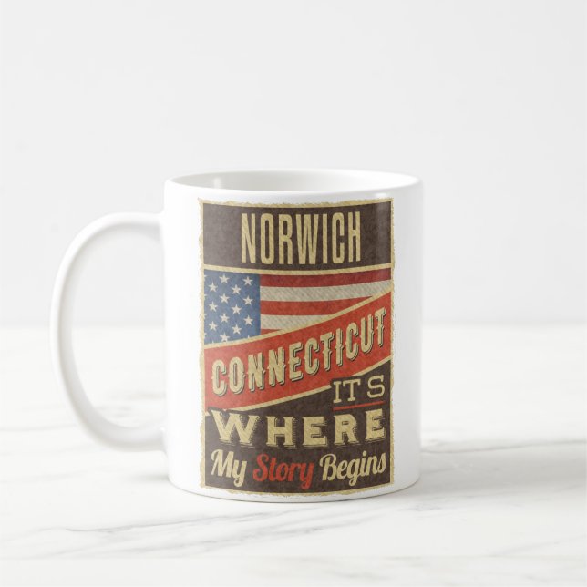 Caneca De Café Norwich Connecticut (Esquerda)