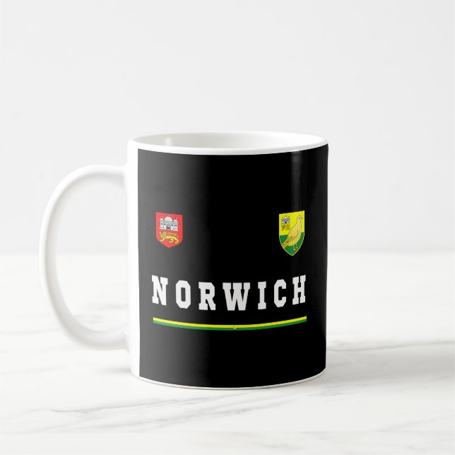 Caneca De Café Norwich Sportssoccer Jersey Flag (Esquerda)