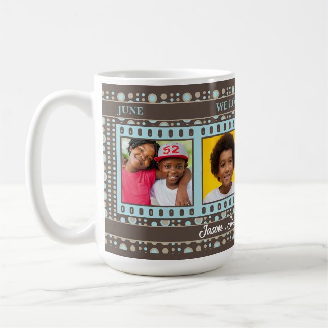 Caneca De Café Nós amamos o Pai Brown e a foto azul 4 (Esquerda)