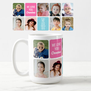 Caneca De Café Nós Amamos Você Avó 8 Netos Foto Personalizada Caf
