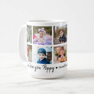 Caneca De Café Nós Amamos Você Nomes dos Netos da Poppy Colagem d