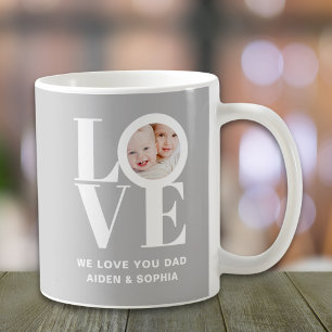 Caneca De Café Nós Amamos Você Papai Foto Cinza