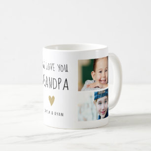 Caneca De Café Nós Amamos Você Vô Netos 3 Colagem de Fotos  