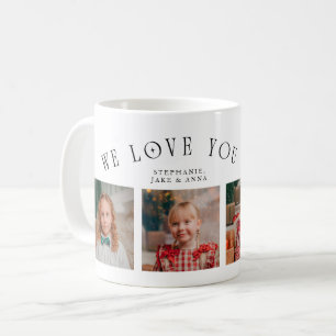 Caneca De Café Nós Amamos Você Vovó 4-Foto Branco 