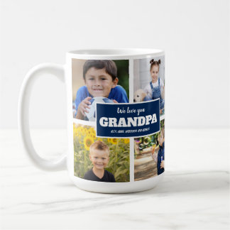 Caneca De Café Nós Amamos Você Vovô 4 Fotos Café Caneca Azul Mari