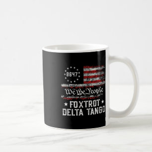 Caneca De Café Nós, As Pessoas Foxtrot Delta Tango Usa Flag 8647 
