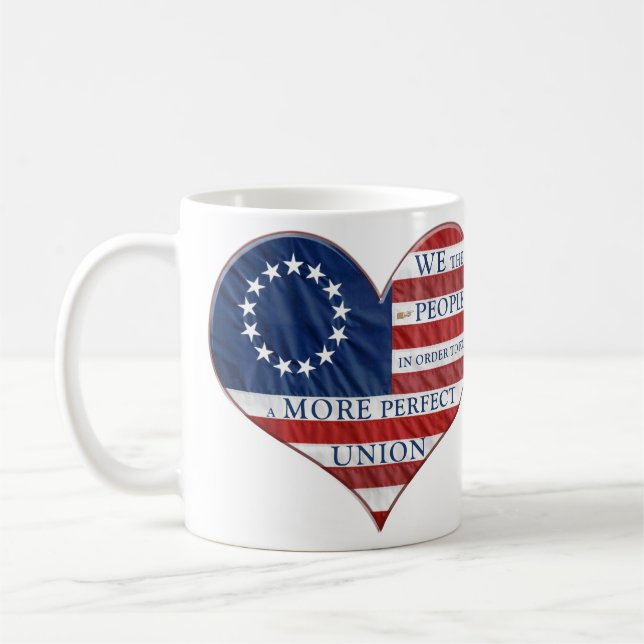 Caneca De Café Nós, o Pessoas American Flag Heart (Esquerda)