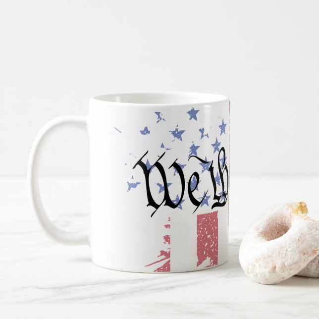 Caneca De Café Nós, o Splat do Pessoas American Peace Flag (Com Donut)