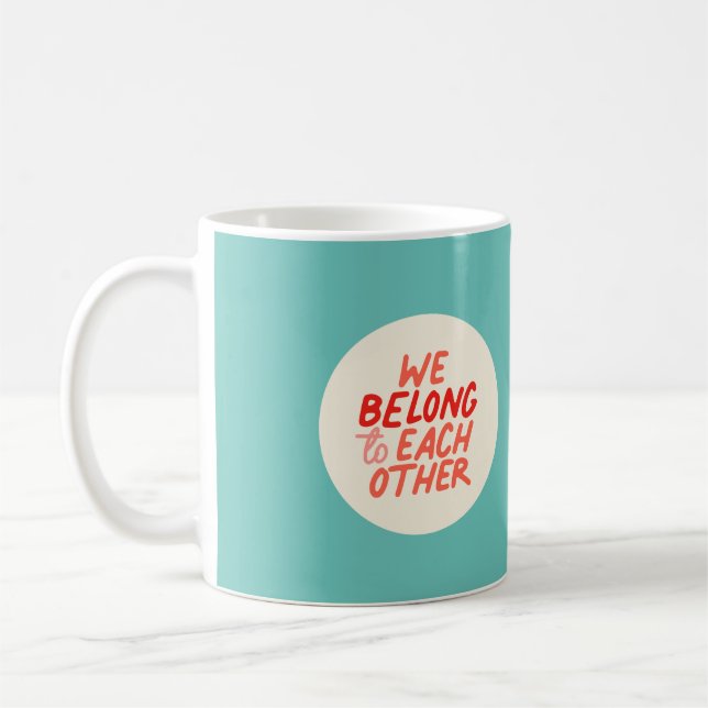 Caneca De Café Nós Pertencemos Um Ao Outro - Red & Mint Mug (Esquerda)