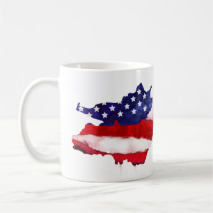 Caneca De Café *~* Nós Somos O Pessoas Watercolor American Flag 