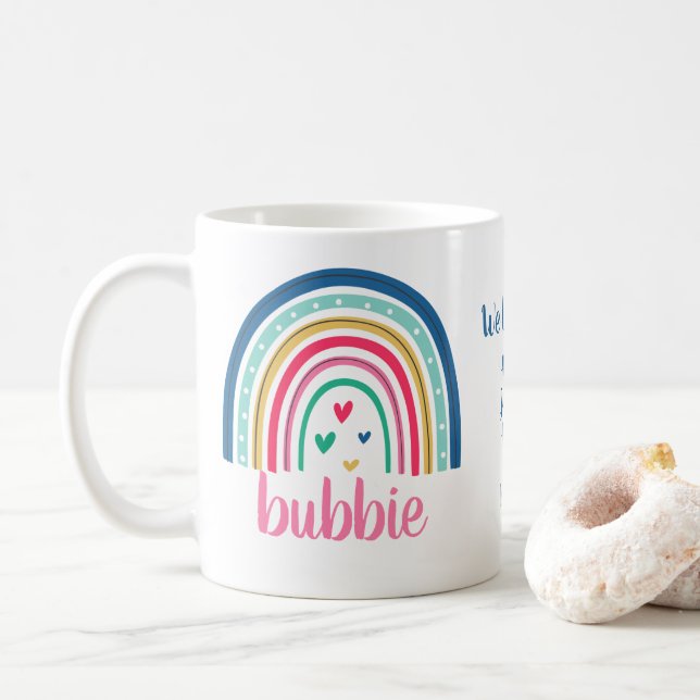 Caneca De Café Nós Te Amamos, Bubbie Rainbow Coffee Mug (Com Donut)