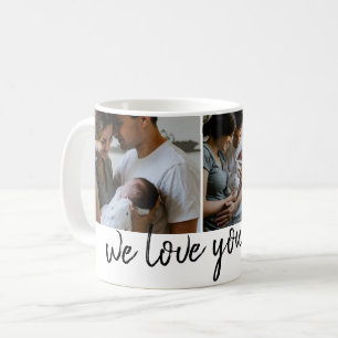 Caneca De Café nós te amamos mãe foto moderna branca Dia das Mães