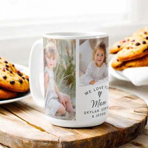 Caneca De Café Nós Te Amamos Mamãe Colagem de Fotos Infantil