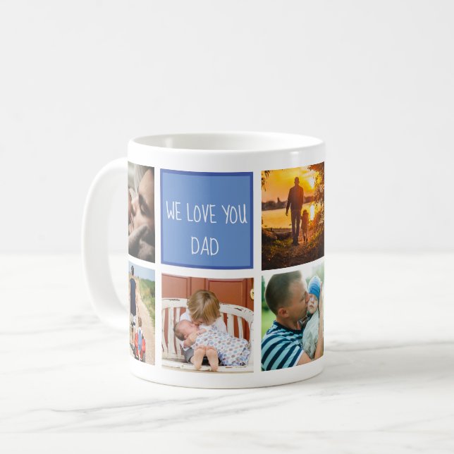Caneca De Café Nós te amamos memórias da família do pai foto cola (Frente Esquerda)