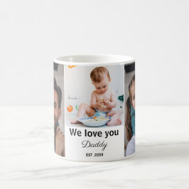 Caneca De Café Nós te amamos papai EST colagem de fotos minimalis