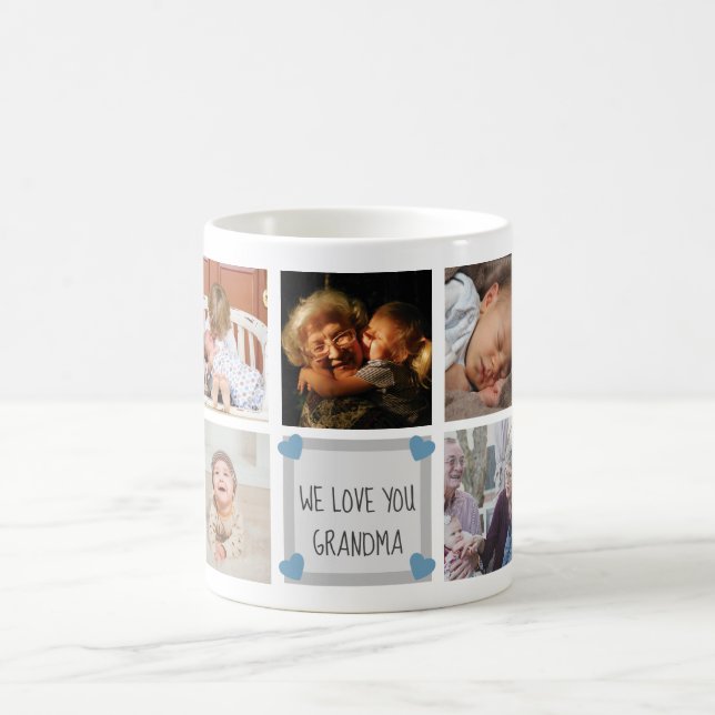Caneca De Café Nós te amamos, vovó, personalizada colagem de foto (Centro)