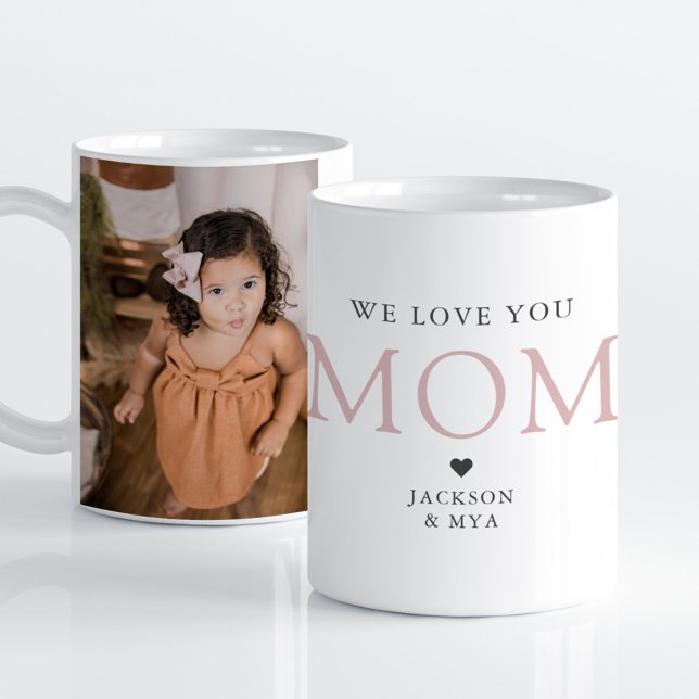 Caneca De Café Nós Te Amo Mãe Foto Elegante Mug (Criador carregado)