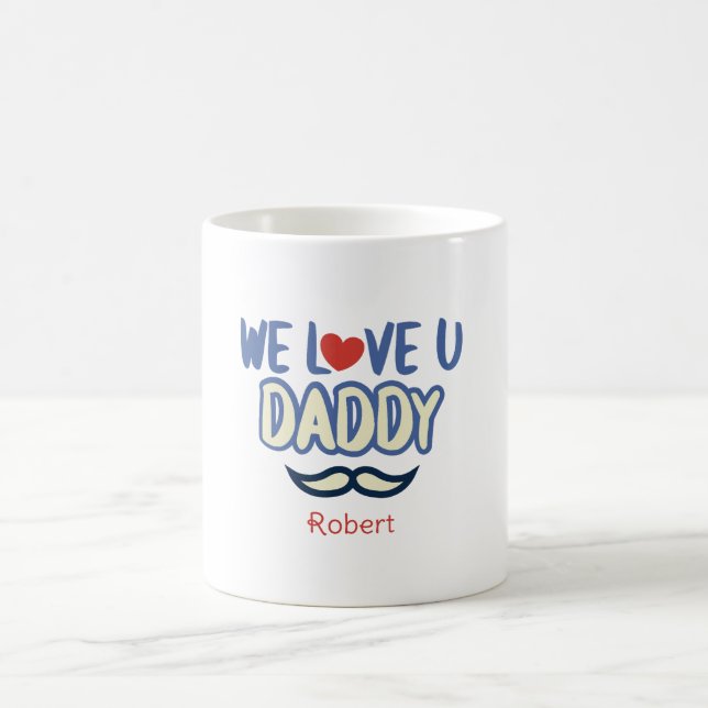 Caneca De Café ''Nós Te Amo Pai '' Pai De Aniversário Personaliza (Centro)