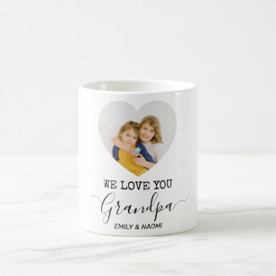 Caneca De Café Nós Te Amo Vovô   Foto personalizada de coração de