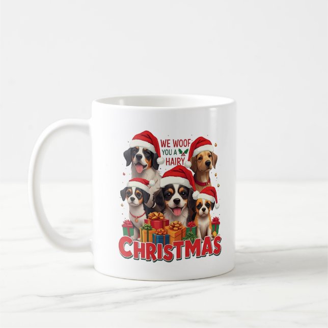 Caneca De Café Nós te torcemos um Natal peludo (Esquerda)