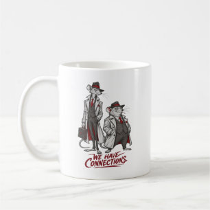 Caneca De Café Nós Temos Conexões Design de Duo de Rato Engraçado