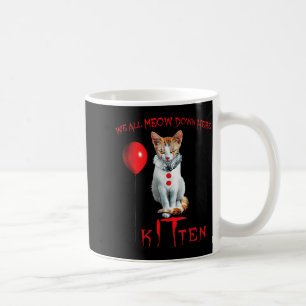 Caneca De Café Nós Todos Miau Gato Palhaço Kitten Halloween Diver