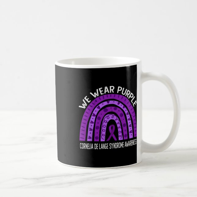 Caneca De Café Nós Usamos Roxo Para Conscientização Da Síndrome D (Direita)