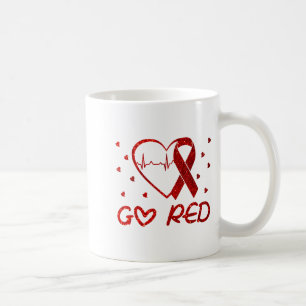 Caneca De Café Nós Usamos Vermelho Em Fevereiro Vai Vermelho Cons