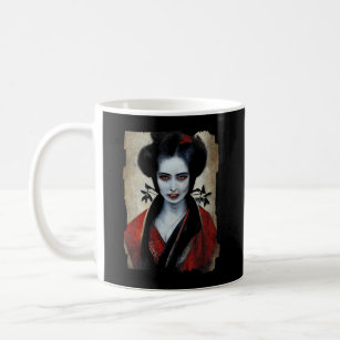 Caneca De Café Nosferatu Geisha   Retrato De Um Vampiro