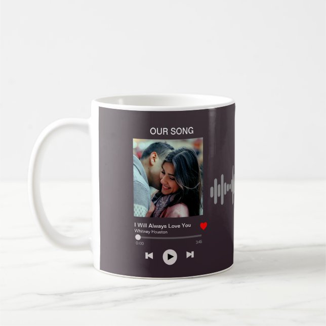 Caneca De Café Nossa canção favorita - Foto personalizada  (Esquerda)