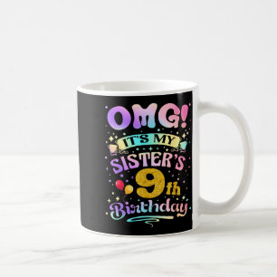 Caneca De Café Nossa É O 9º Aniversário Da Minha Irmã Feliz 9 Ano