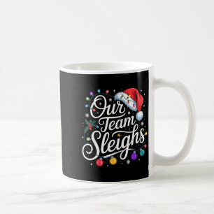 Caneca De Café Nossa Equipe Derruba Luzes de Natal Chapéu Vermelh