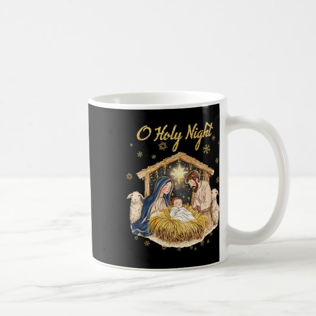 Caneca De Café Nossa Noite Religiosa Cena de Natal F (Direita)