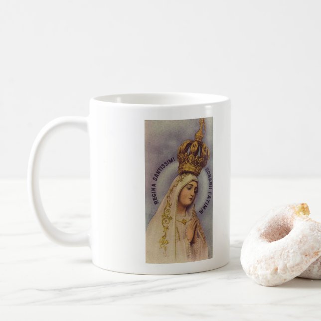 Caneca De Café Nossa senhora de Fatima - rosário (Com Donut)
