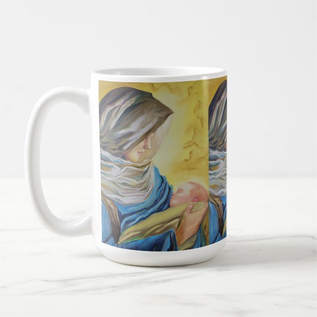 Caneca De Café Nossa Senhora do Silêncio segurando Jesus bebê (Esquerda)