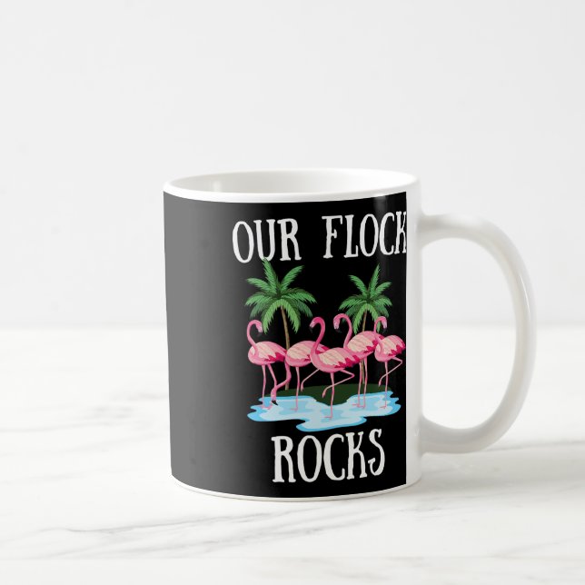 Caneca De Café Nossas Foguetes Flamingos Férias Familiares De Fog (Direita)