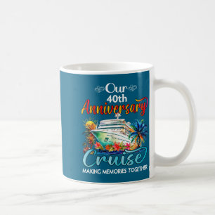 Caneca De Café Nosso cruzeiro de aniversário de 40 anos casal mar