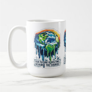 Caneca De Café Nosso Futuro está Derretendo Conscientização sob