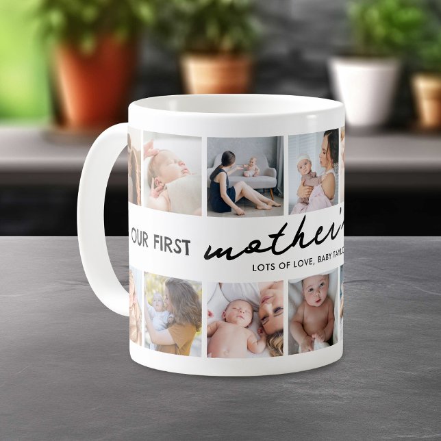 Caneca De Café Nosso Primeiro Dia de as mães Junto 14 Foto (Criador carregado)
