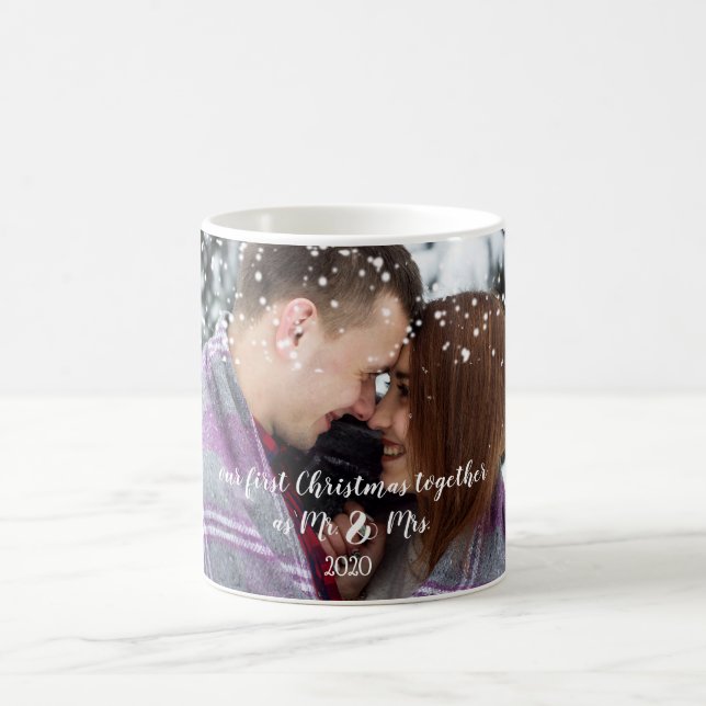 Caneca De Café Nosso Primeiro Natal Juntos Personalizou Mug de Fo (Centro)