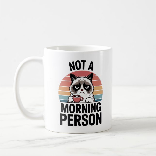 Caneca De Café Not A Morning Person Grumpy Cat Funny Coffee Mug C (Esquerda)