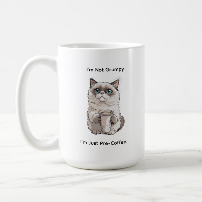 Caneca De Café Not Grumpy Cat Humor Coffee mug (Esquerda)