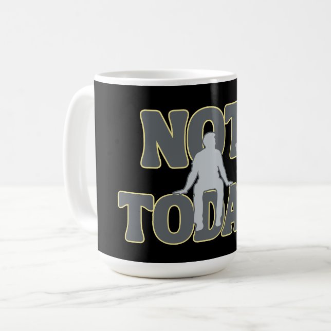 Caneca De Café NOT TODAY – Funny Dark Humor Grim Reaper  (Frente Esquerda)