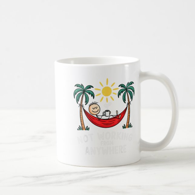 Caneca De Café Not Working From Anywhere Funny Hammock 2025  (Direita)