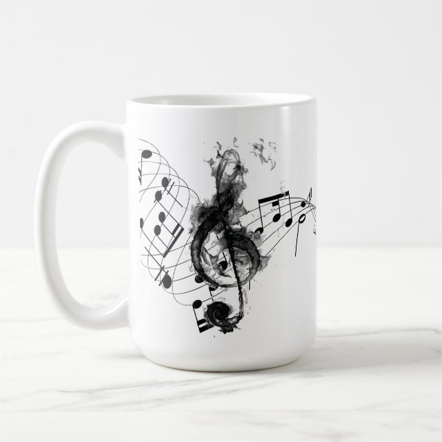 Caneca De Café Nota de Música Preto e Branco de luxo (Esquerda)