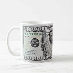 Caneca De Café Nota de Um Milhão de Dólares