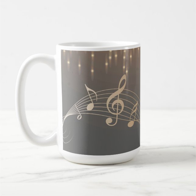 Caneca De Café Nota Musical Confete de ouro de luxo (Esquerda)