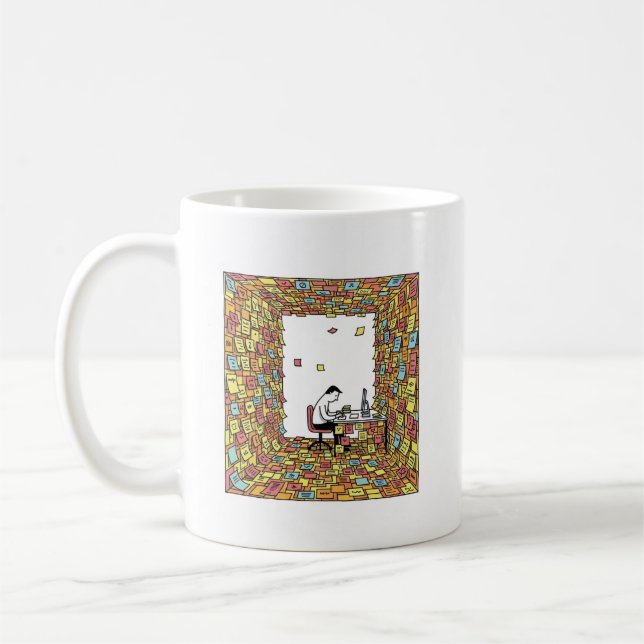 Caneca De Café Notas adesivas - Arte esmagada do escritório (Esquerda)